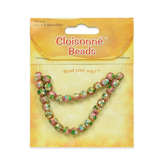 Cloisonne Beads Pack of 30 - Pink Multi