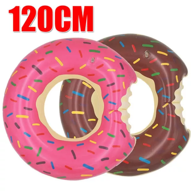 Inflatable Swim Ring Donut Water Fun Raft Float Pool Kids Swimming Large Jumbo