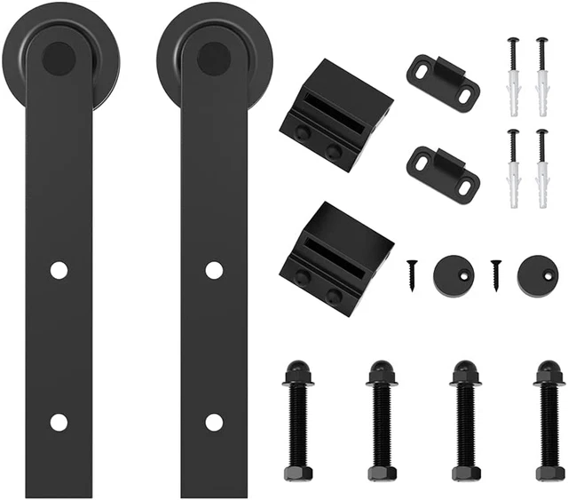 ZEKOO Sliding Barn Door Hanger, Door Roller, Barn Door Stopper, Barn Door Floor