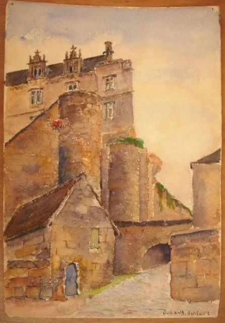 Acuarela De Rodeado Del Castillo Von St Germain En Laye ? Firmado Durand Duruel