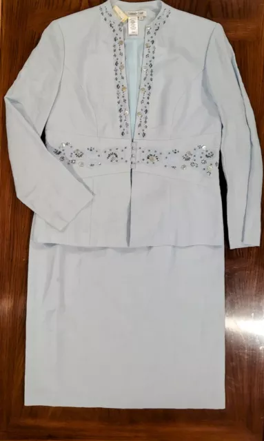 NEW! Coldwater Creek Mother of the Bride Special Occasion Dress Suit, Blue Sz 12