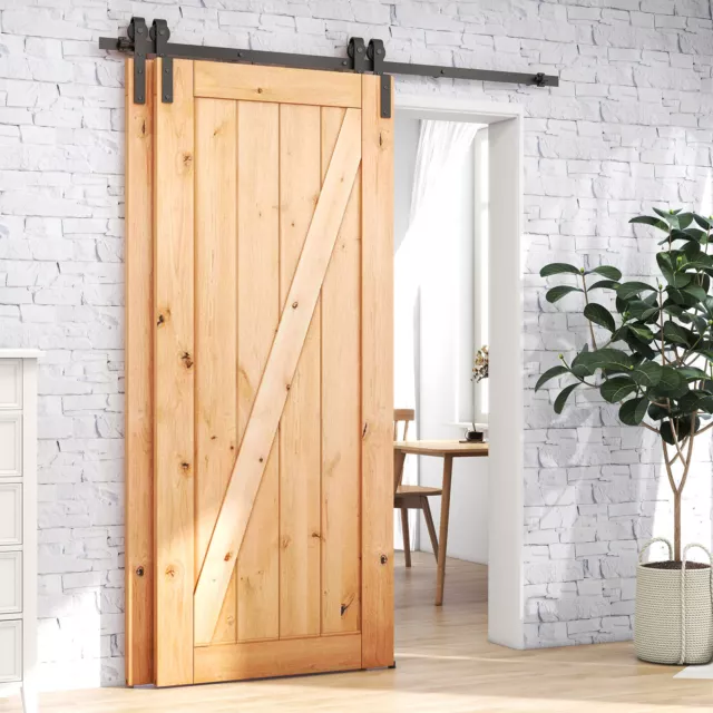 4'-20' Bypass Sliding Barn Door Hardware Kit Track System for Double Wood Doors