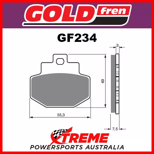 Vespa GTS 300 ie Touring 11-17 Goldfren Sinter Dual Sport Rear Brake Pad GF186S3