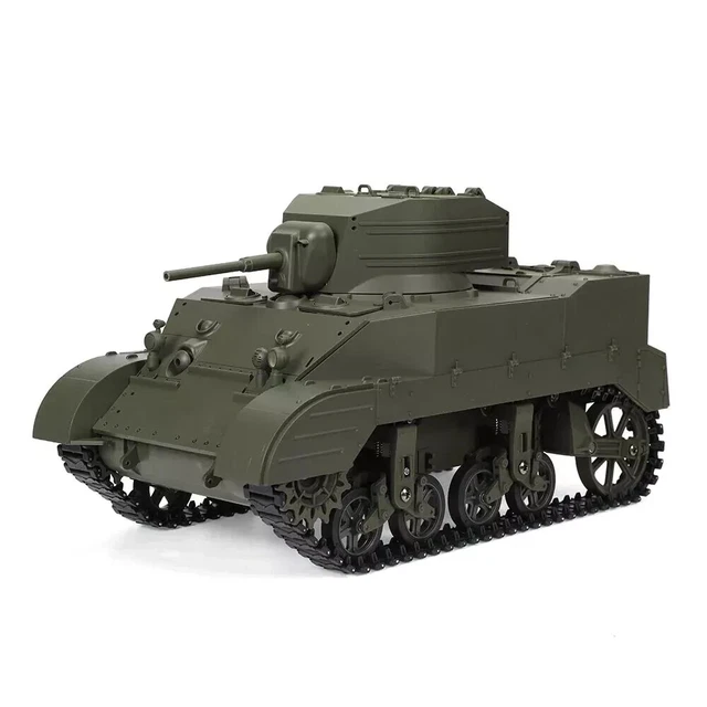 Tanque RC M4A3 Sherman 1:18, Con Sonidos, Torreta Giratoria, Motor Dual Y 12 Amortiguadores, Para Exteriores