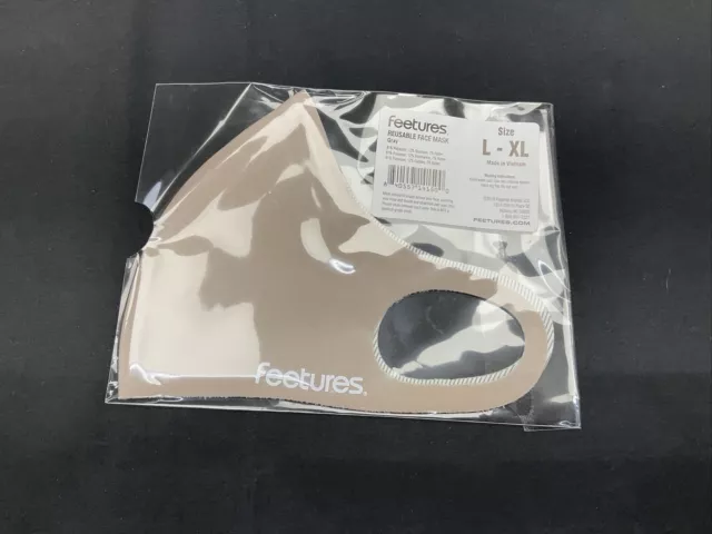 Feetures Reusable Face Mask Tan Size L - XL