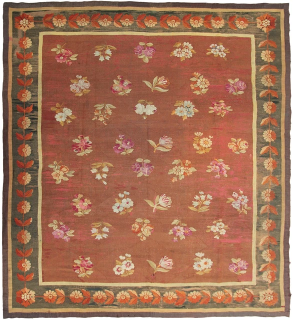 Exceptional Antique French Aubusson Rug Louis Philippe 251cmx290cm 8x10 1860 Exceptional Antique French Aubusson Rug Louis Philippe 251cmx290cm 8x10 1860