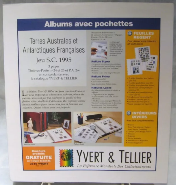 Yvert et Tellier - JEU T.A.A.F. S.C 1995 (Avec Pochettes)
