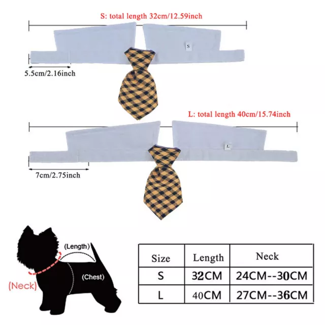 1Pc Pet Dog Cat Striped Bow Tie Collar Pet Neck Tie For Party S / L R 2