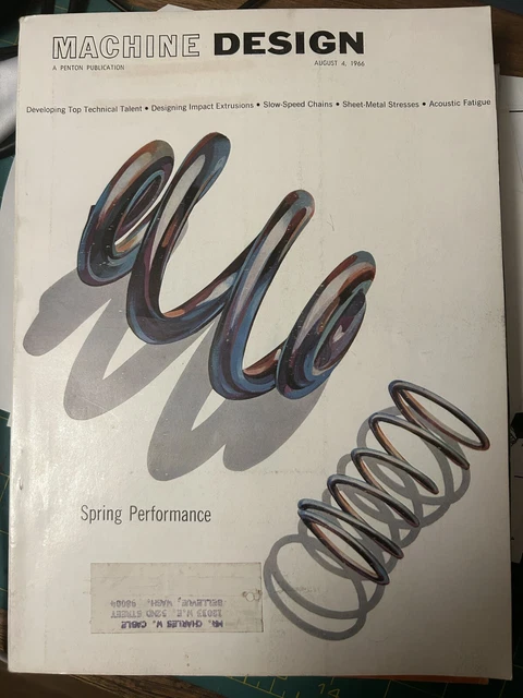 Machine Design Magazine Vol. 38, Issue 18. 1966. Vintage.