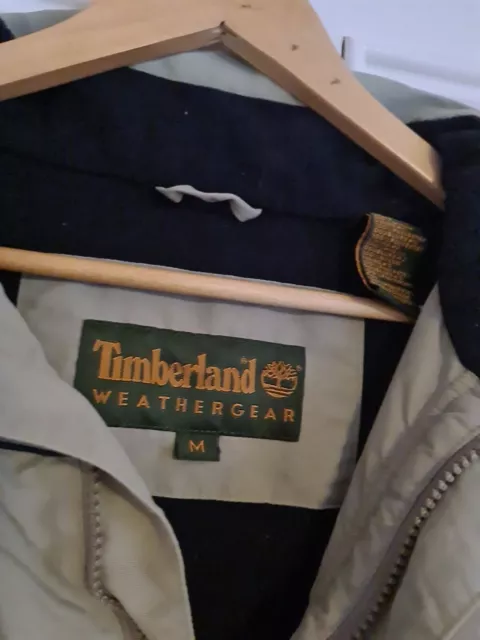 Mens Timberland Weathergear Beige Full Zip Pocket Jacket Size M medium