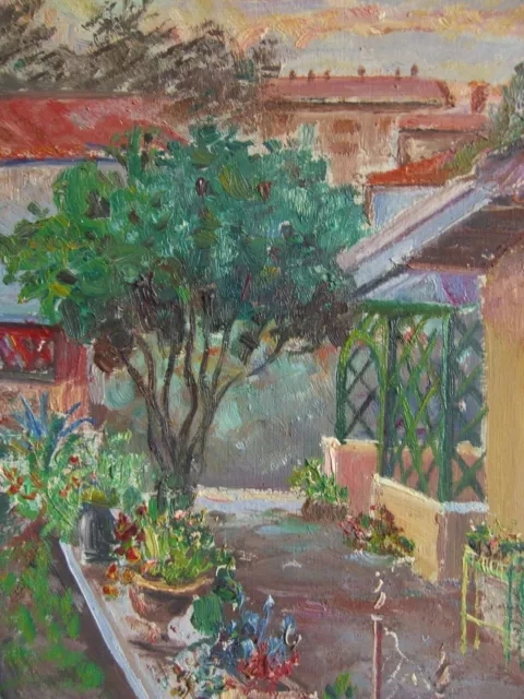 ::Oil Paintings Croatia Picturesque House With Garden Flowers Mediterranean Abbey 1954 3