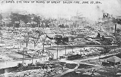 CPA usa america bird's eye view of ruins of great salem fire june 25 1914