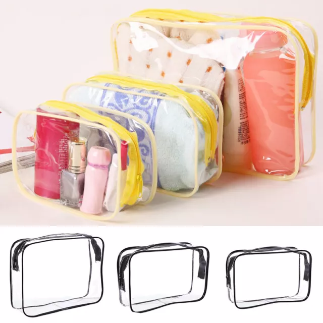 Bolsa transparente bolsas de cosméticos con cremallera de PVC maquillaje organizador de viajes almacenamiento impermeable