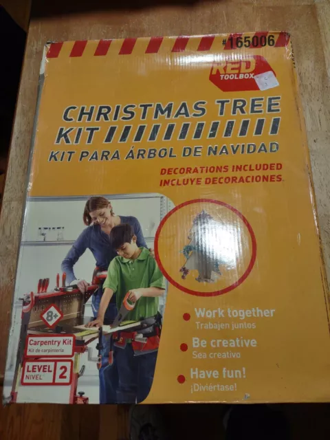 Kit de árbol de Navidad caja de herramientas roja #165006 proyecto de carpintería nivel 2 niños nuevo