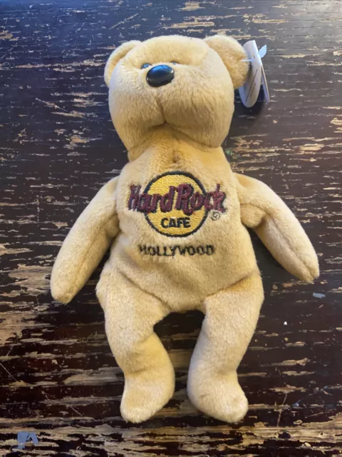 Hard Rock Cafe HRC Bean Bag Plush Bear Isaac Beara HOLLYWOOD ~ NEW with TAG