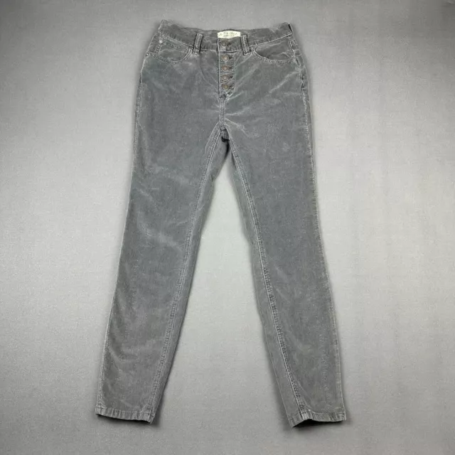 We the Free Sun Chaser Corduroy Pants Womens 26 Gray Skinny Ankle Stretch