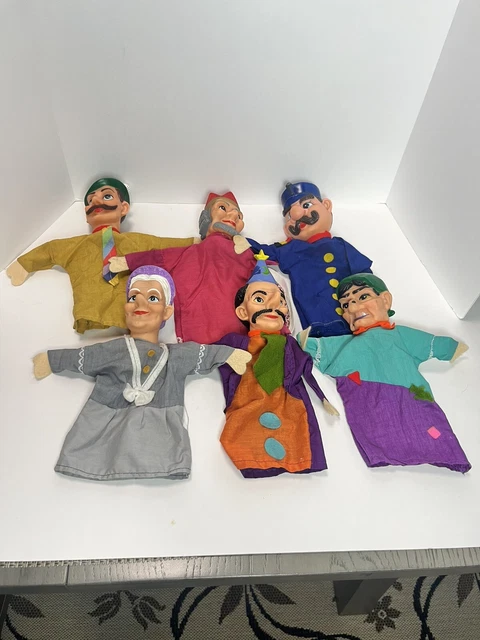Vintage Mr. Rogers Neighborhood Hand Puppets Lot of 6 Rubber Head Please Read!!