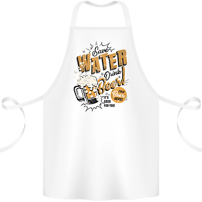 Save Water Drink Beer Funny Alcohol Cotton Apron 100% Organic