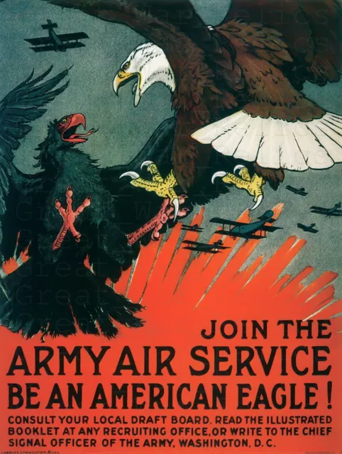 WW1 US Recruiting Propaganda Poster - Join The Army Air Service, US Air Force
