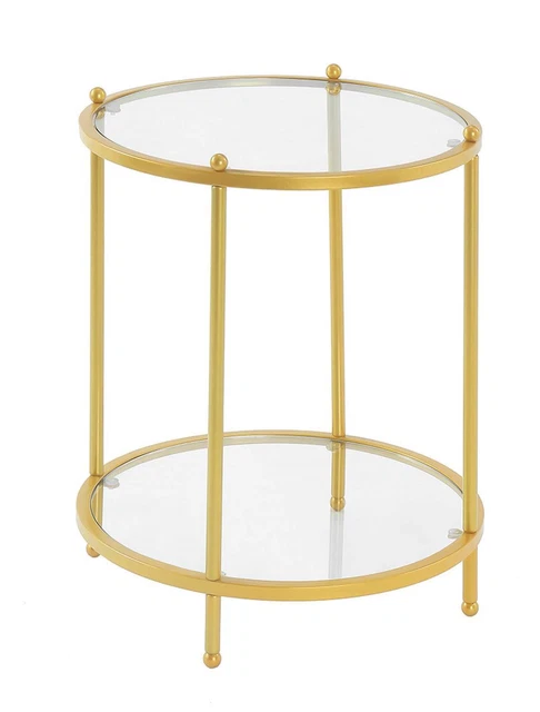 Convenience Concepts Royal Crest 2 Tier Round Glass End Table S11-154