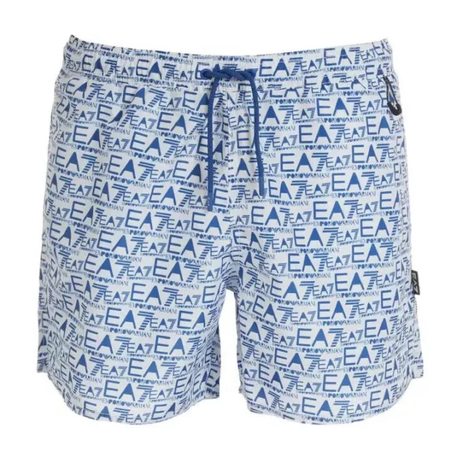 Emporio Armani Ea7 902000 3R748 Man Woven Boxer Beachwear Costume Uomo Bianco