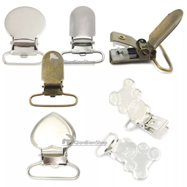 19 25 32mm Metal Suspender Mitten Clips Webbing Hook Pacifier Holder Bear Clasps