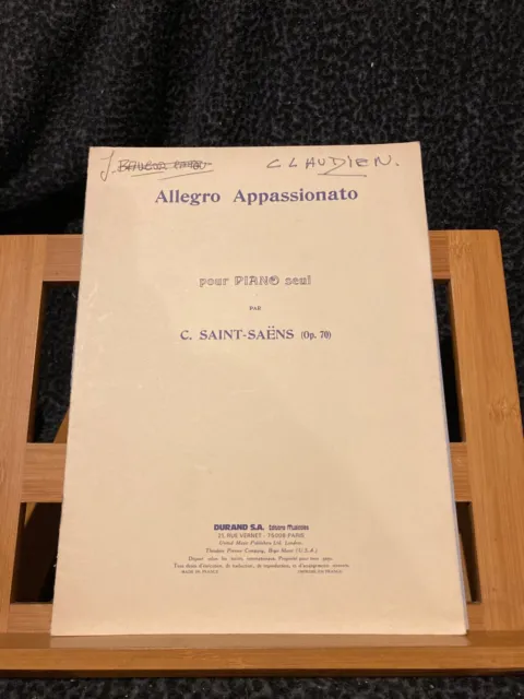 C. Saint-Saëns Allegro Appassionato opus 70 partition piano éditions Durand