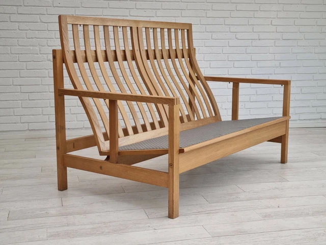 70s, Danish design by Børge Mogensen, sofa model 2252, oak, furniture wool 2