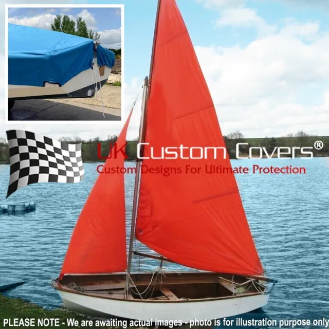 Mirror Dinghy Boat Premium Tailored Waterproof Overboom Cover - Blue 330