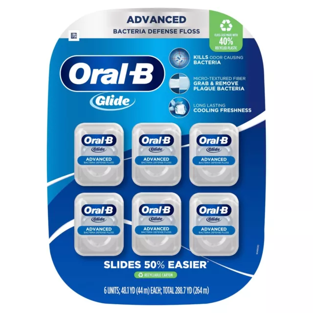 Oral-B Glide Avanzado Protección Múltiple Hilo Dental, 6-pack