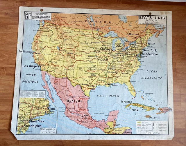 Carte Ancienne Du Mexique (1600) - Affiche Atlas Vintage - Espagnol - Explorateur