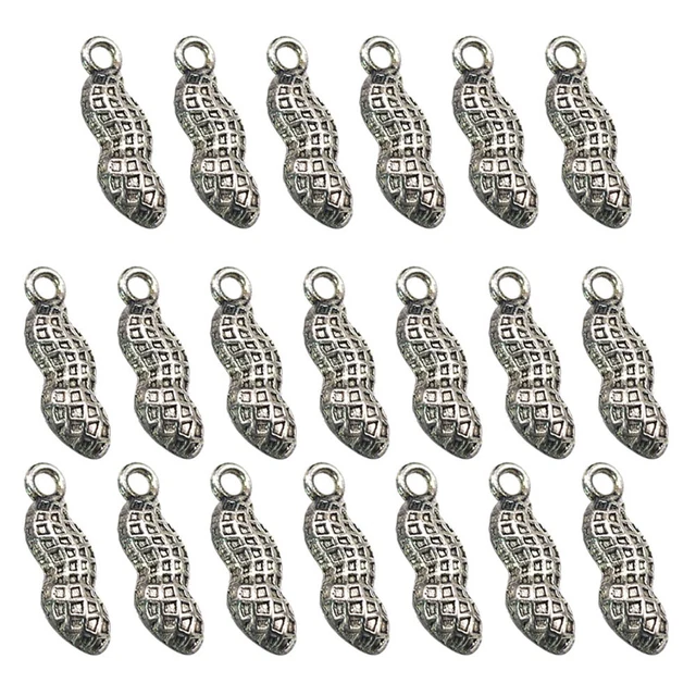 20 piezas Collar Colgante de Cacahuete Dijes de Metal Colgantes Hágalo usted mismo