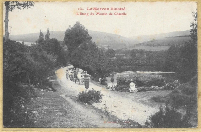 58 - CPA L'Étang du Moulin de Chazelle - Gervais éditeur - Moux-en-Morvan - 1911