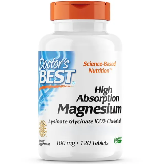 Doctor's Best, High Absorption Magnesium, 100% Chelated, 120 Veg. Tabletten