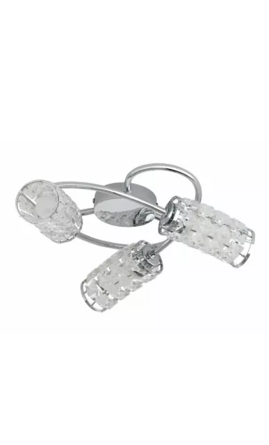 Argos Home Glam 3 Light Ceiling Light - Chrome( Box Can Be Damaged )