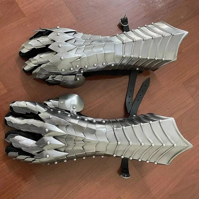 Gantelets Nazgûl En Fer Articulés - Gants D'Armure Médiévale Pour Cosplay, SCA, Fête Halloween (Taille M)