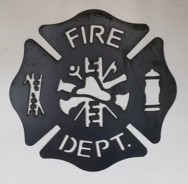 Fire Department metal sign cutout 16" x 16" Metal Cutout FREE SHIPPING