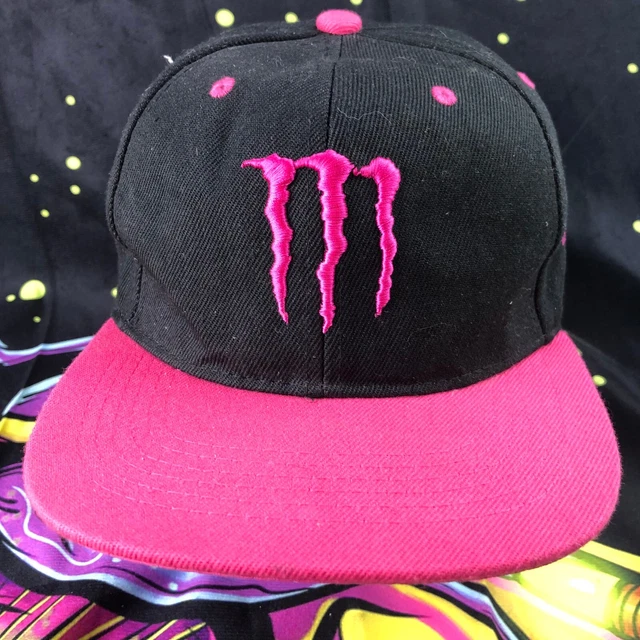 MONSTER ENERGY DRINK Hat Cap Black & Pink Logo $19.99 - PicClick display picture 3