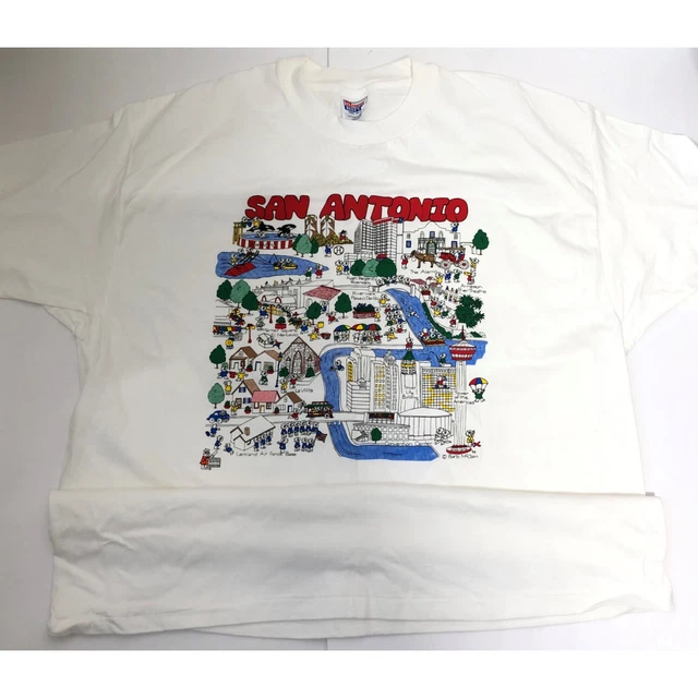 Hanes Beefy T Tee White T-Shirt Vintage 90s San Antonio Texas Adult XXL Unworn