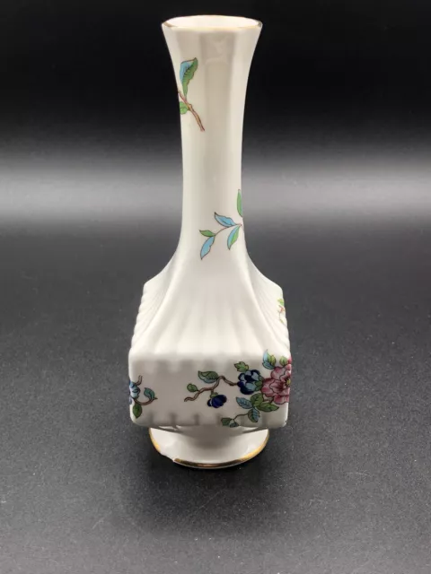 Aynsley Pembroke Bud Vase Bone China England Blue Bird Floral