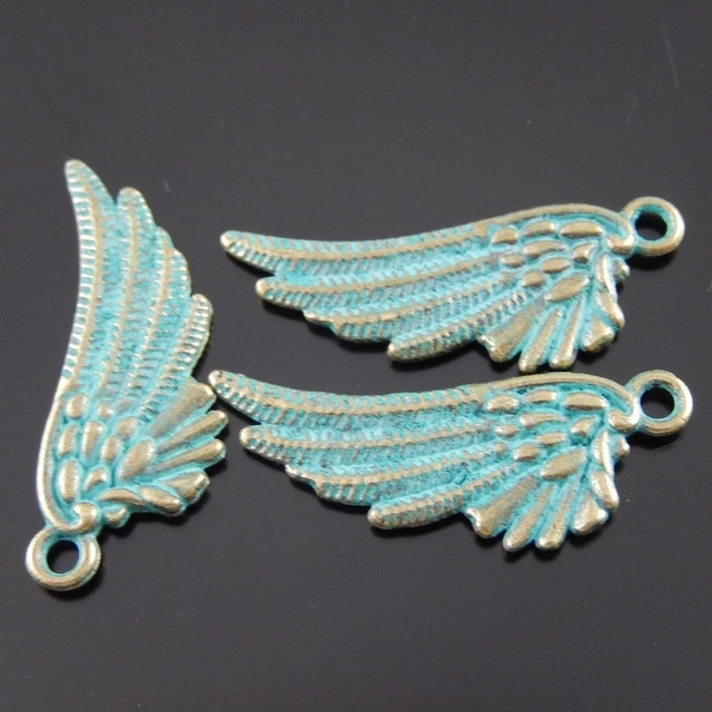 30 Stück Antike Art Bronze Schön Flügel Charms Dangles Anhänger 30x11x2mm 39018