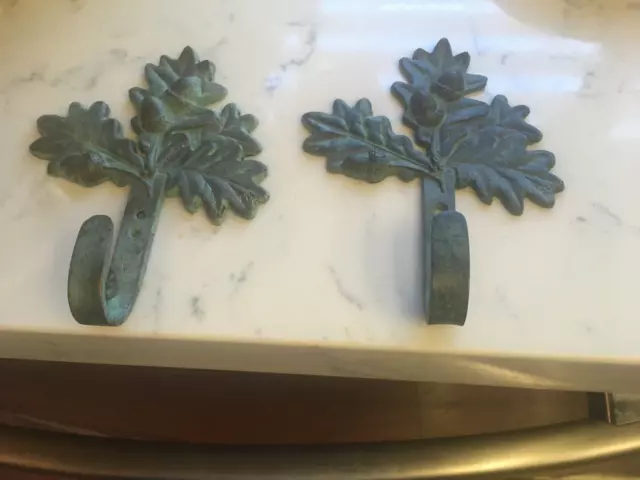 2 Cast Iron Hook Rustic Ranch PLANT GARDEN -coat/hat hooks by hallmark 4 x 5 "