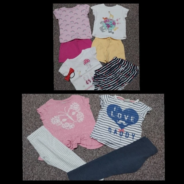 Girls Summer Outfits Bundle Tops,Shorts, Leggings Next,George,Nutmeg 2-3 years