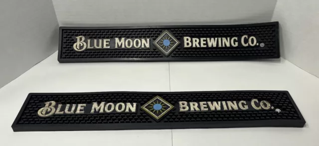 Blue Moon Brewing Company Bar Rail Spill Runner Drip Mat 20.5”x3.5” Set Of 2