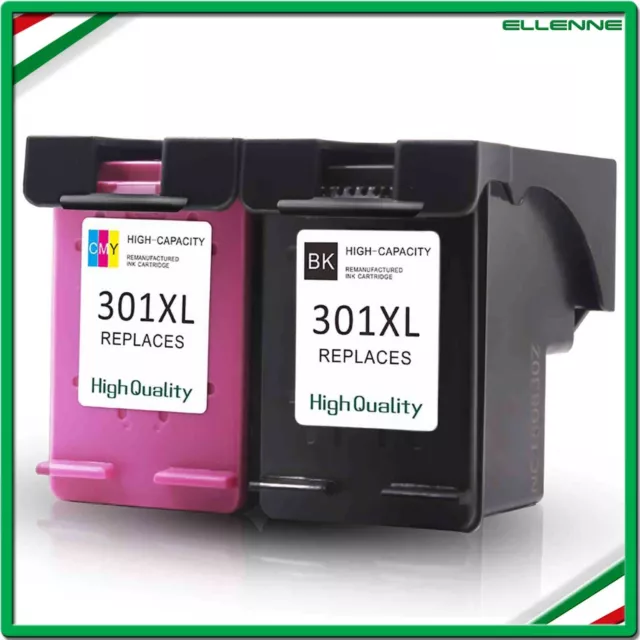 ✅ Kit 2 Cartucce Compatibile Con Hp 301 Xl Nero+Colore Stampante Deskjet 1050 ✅