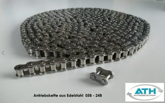 Antriebskette 5 Meter Kette 06B-1 Edelstahl VA INOX 06B Rollenkette DIN8187 ToP!