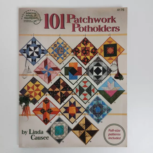 101 Patchwork Potholders Quilting Paperback Book by Linda Causee Craft Sewing