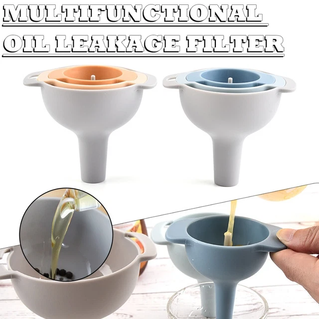 Imbuti da cucina 4 in 1 con filtro colino rimovibile per alimenti solidi e J
