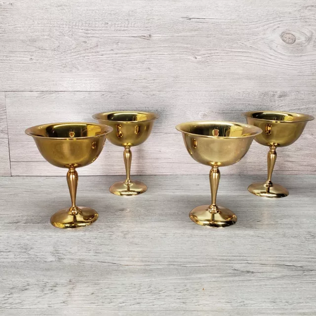 Vintage Dirilyte Gold Goblet/Champagne Glass (5") Set of 4