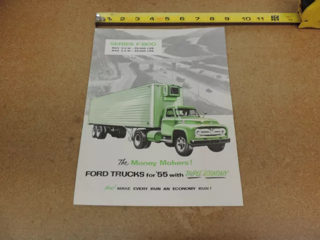 1955 Ford truck F800 800 sales brochure 8pg ORIGINAL